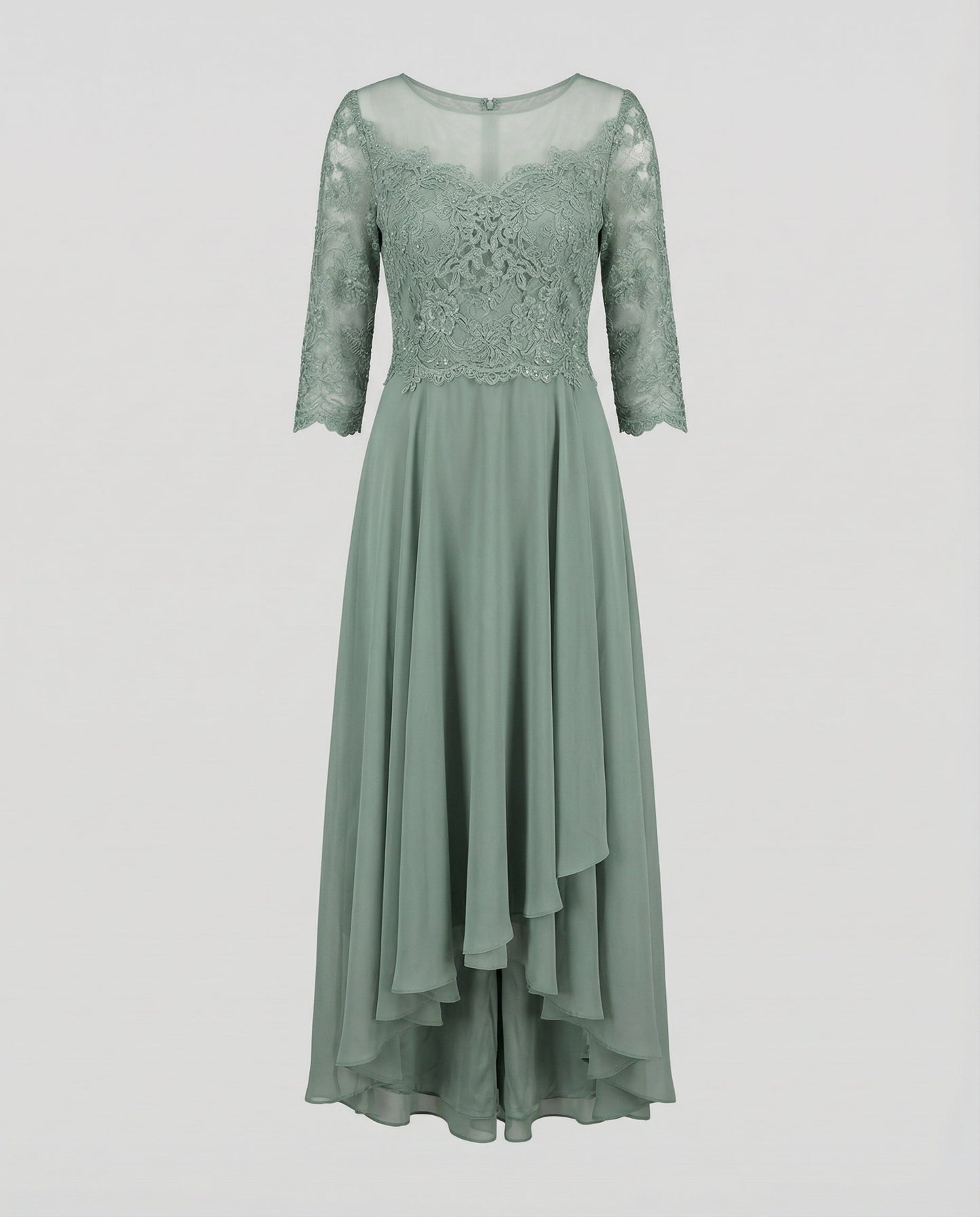 Avarylane | Elegant Evening Dress with Lace | Ankle Length Design for Party