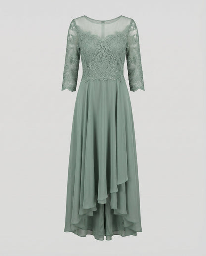 Avarylane | Elegant Evening Dress with Lace | Ankle Length Design for Party