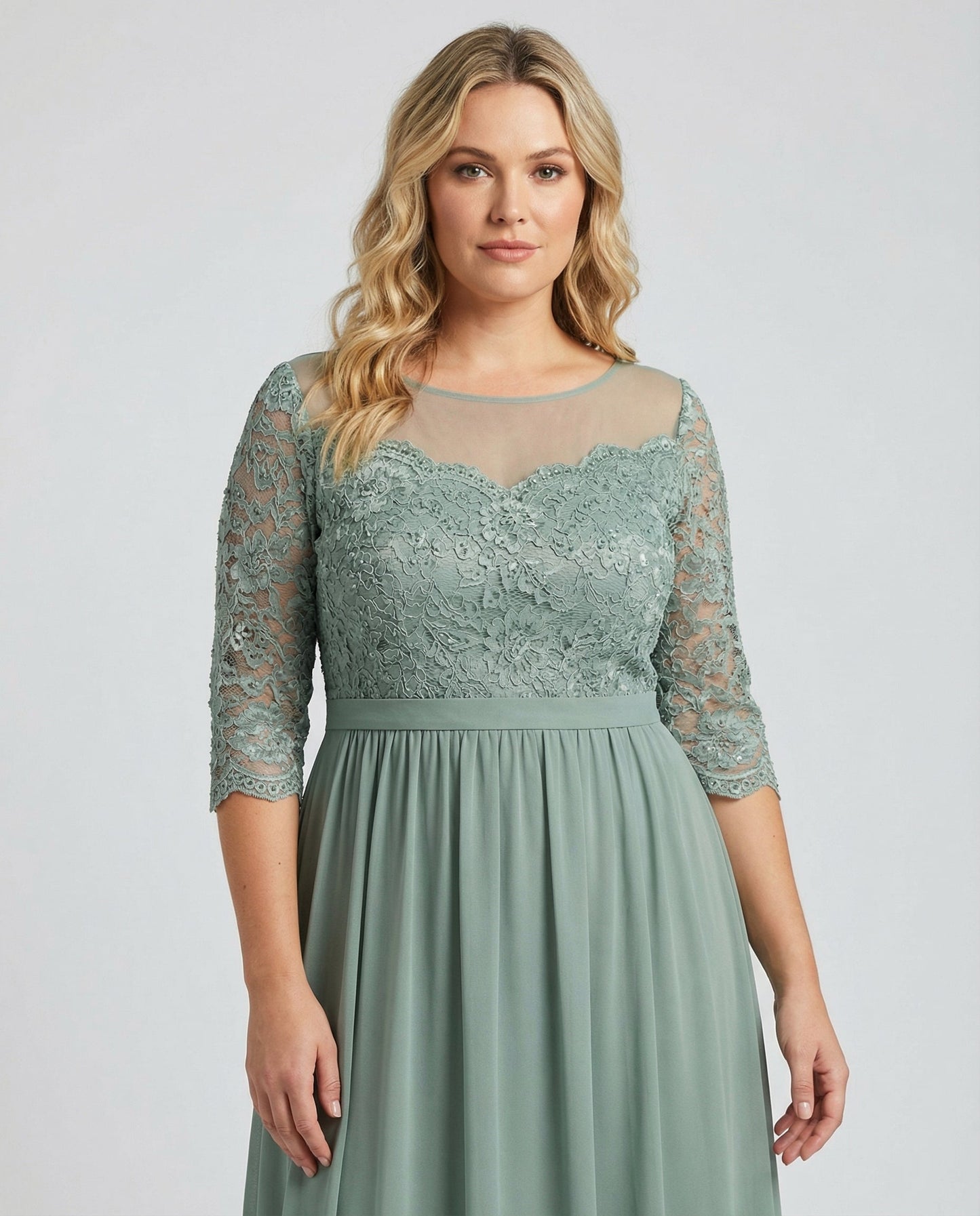 Avarylane | Elegant Evening Dress with Lace | Ankle Length Design for Party