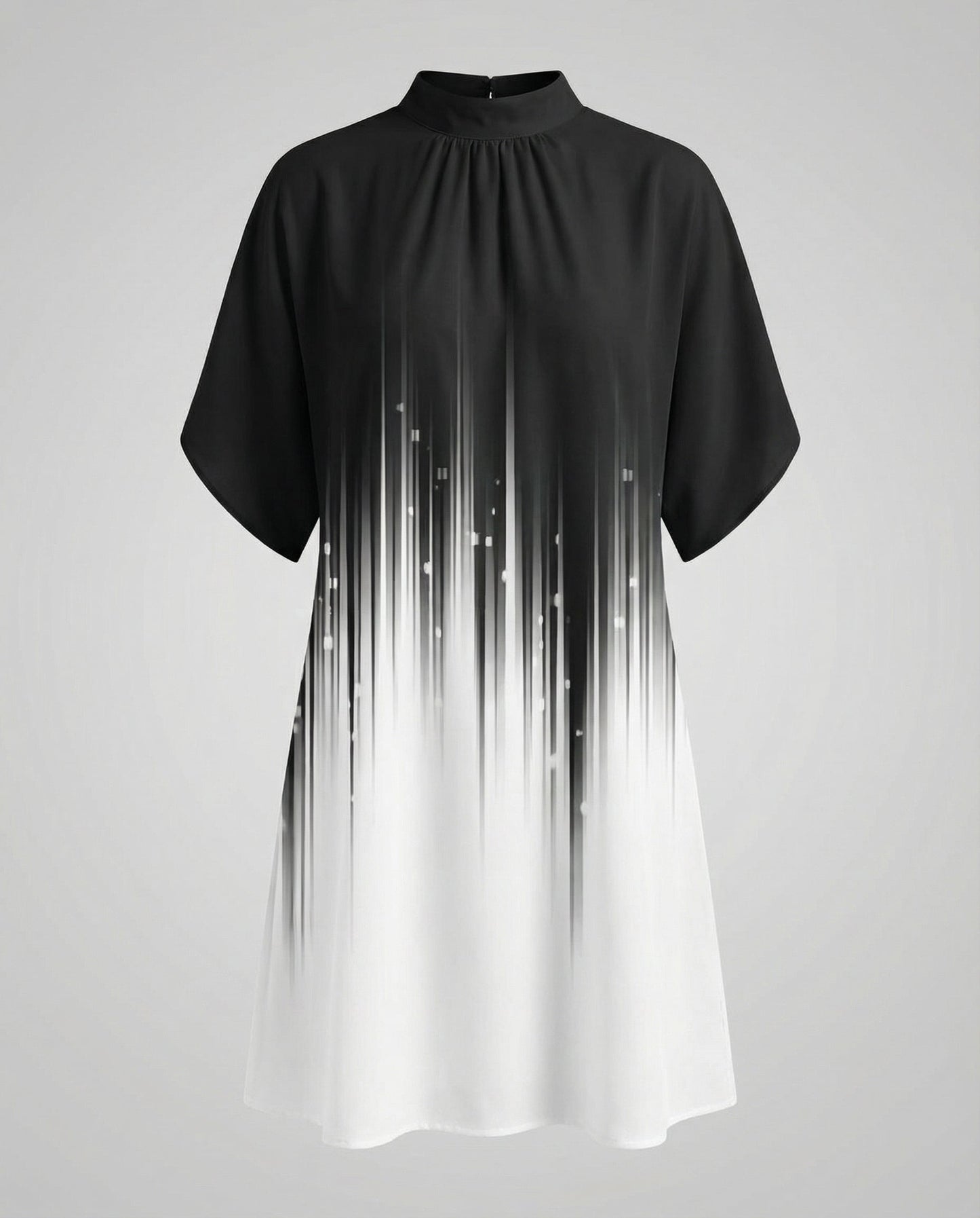 Avarylane | Dress with Bat Sleeves | Loose Fit and Modern Style Black & White