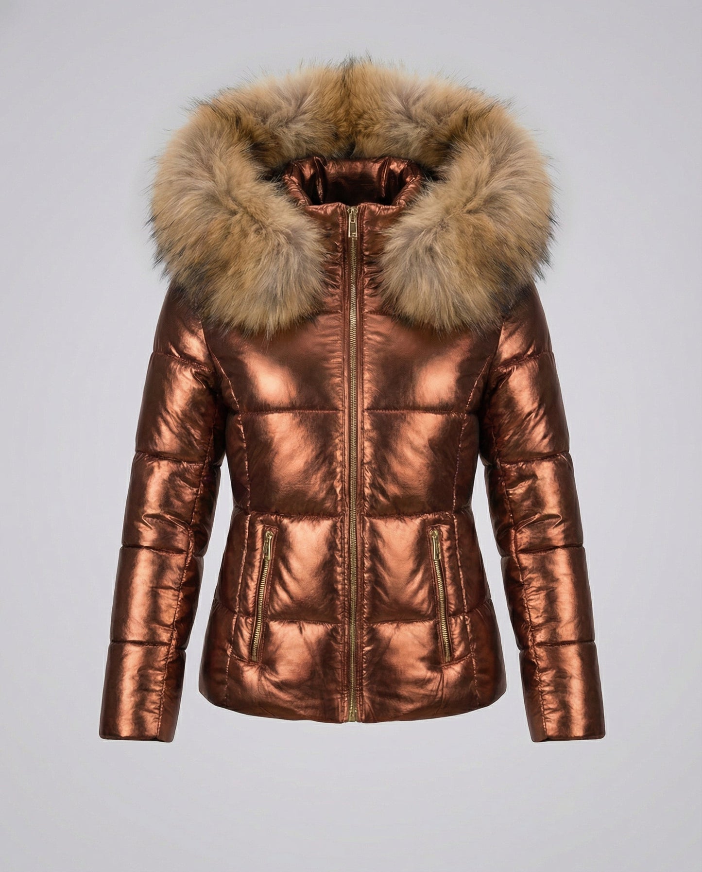 Avarylane | Warm Winter Jacket for Women | Oversized Design with Fur-Lined Hood Brown