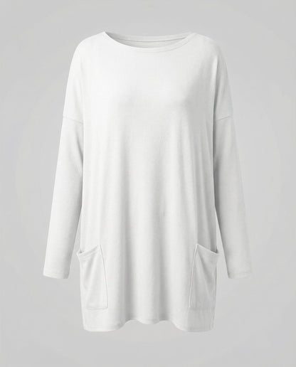 Avarylane | Long Sweater for Women | Loose Fit and Soft Comfort White