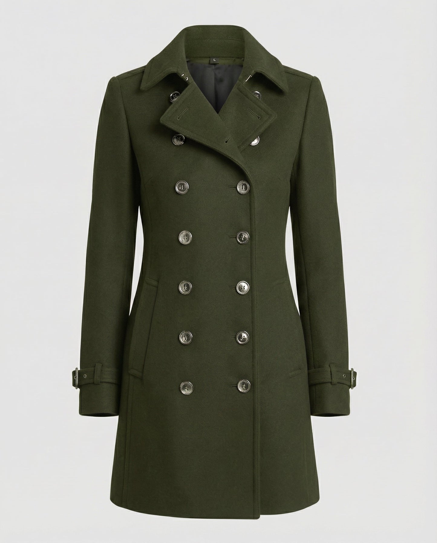 Avarylane | Wool Coat for Women | Elegant Cut and Warming Comfort Green