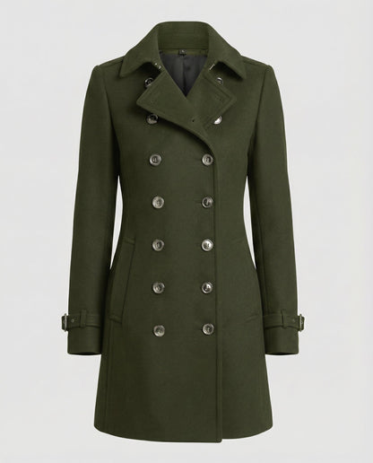 Avarylane | Wool Coat for Women | Elegant Cut and Warming Comfort Green