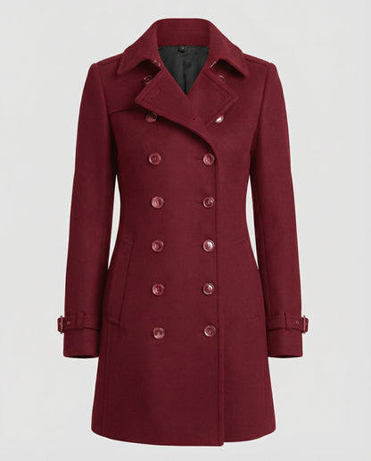 Avarylane | Wool Coat for Women | Elegant Cut and Warming Comfort Red