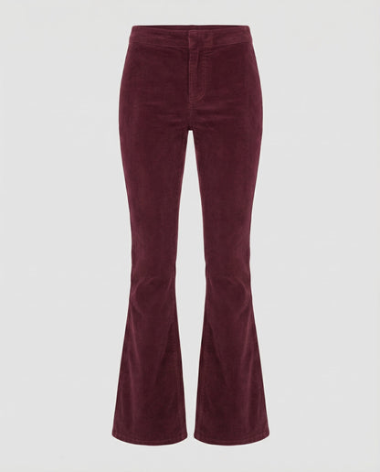 Avarylane | Cord Flared Pants for Women | Soft Fit and Elegant Silhouette Red