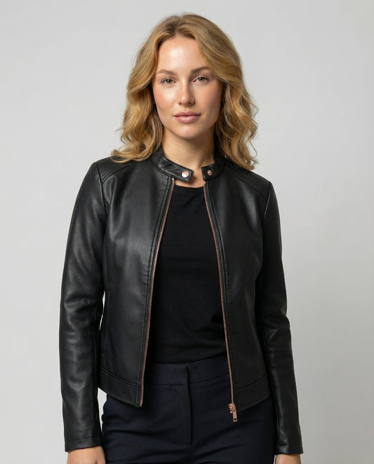 Avarylane | Leather Jacket for Women | Genuine Leather and Timeless Fit Black
