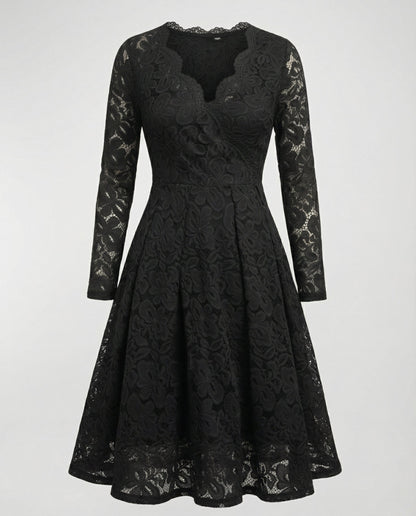 Avarylane | Lace Dress for Women | Deep V-neckline and Elegant Silhouette