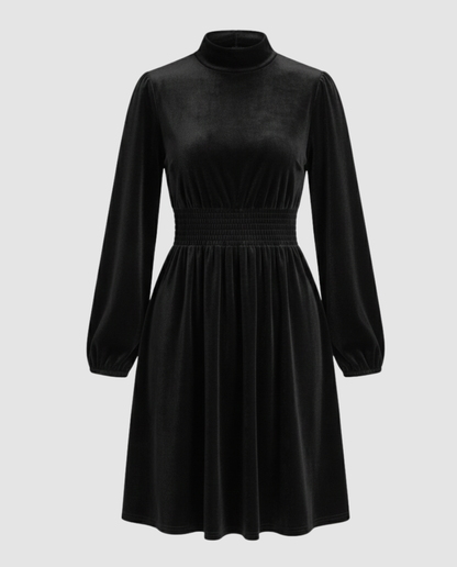 Avarylane | Velvet Dress for Women | Elegant Cut with Long Sleeves Black