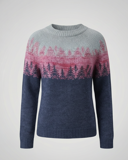 Avarylane | Norwegian Sweater for Women | Nordic Pattern and Warming Comfort Blue