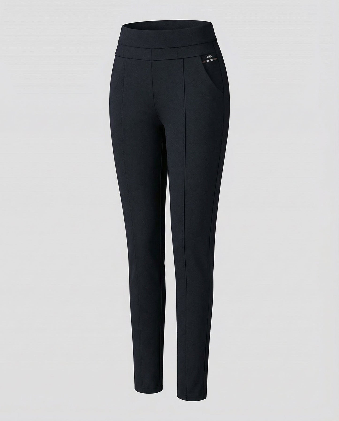 Avarylane | Stretch Pants for Women | High Waist and Figure-Hugging Fit Black with white stripes