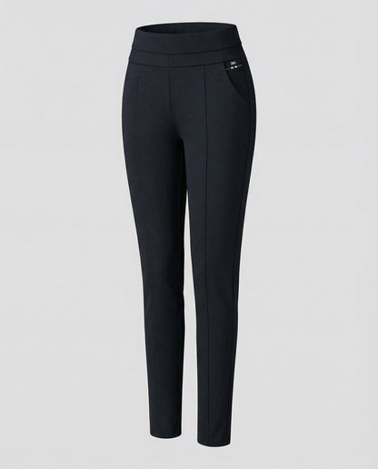 Avarylane | Stretch Pants for Women | High Waist and Figure-Hugging Fit Black with white stripes