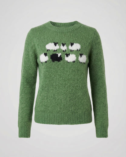 Avarylane | Norwegian Sweater for Women | Nordic Pattern and Warming Comfort Green