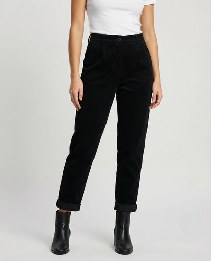 Avarylane | Cord Pants for Women | Elastic Waist and Loose Fit