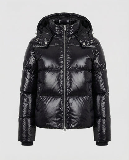 Avarylane | Puffy Jacket for Women | Tailored Design with Hood and Warmth Black