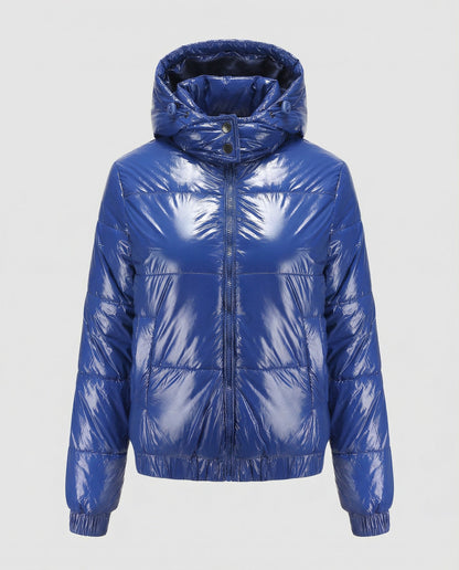 Avarylane | Shiny Winter Jacket for Women | Water-Repellent with Hood and Insulation Blue