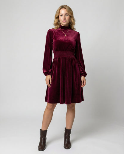 Avarylane | Velvet Dress for Women | Elegant Cut with Long Sleeves