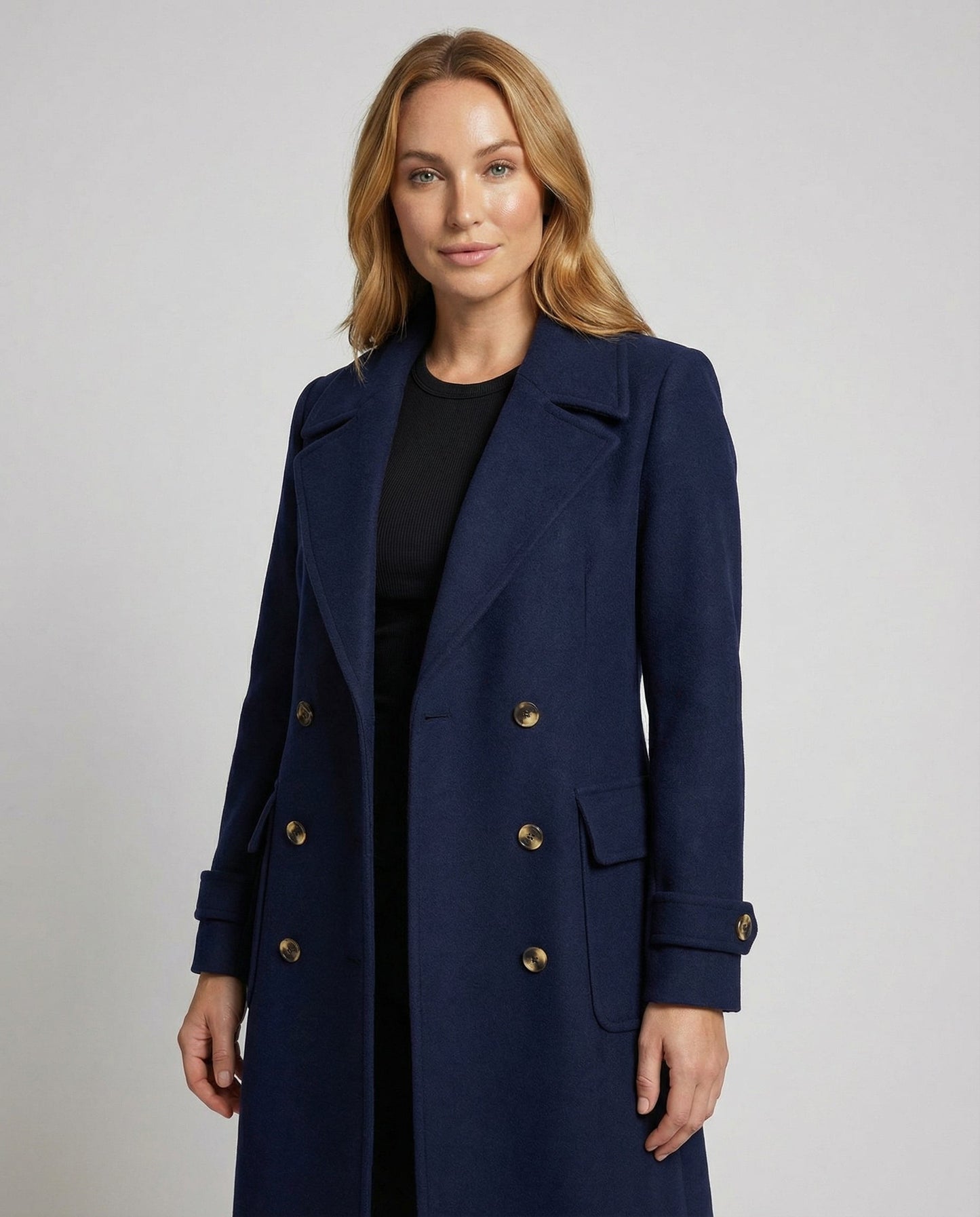 Avarylane | Wool coat for Women | Double-breasted Design with High Collar