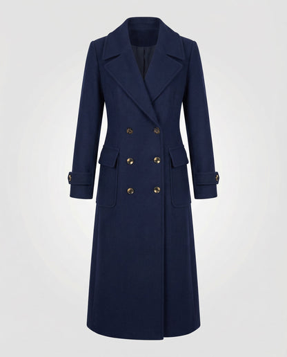 Avarylane | Wool coat for Women | Double-breasted Design with High Collar