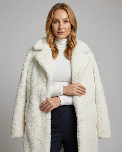Avarylane | Faux Fur Winter Jacket for Women | Soft Warmth and Elegant Design White