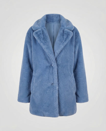Avarylane | Faux Fur Winter Jacket for Women | Soft Warmth and Elegant Design Blue