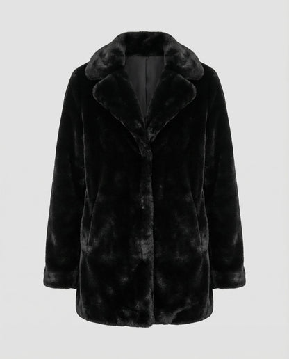Avarylane | Faux Fur Winter Jacket for Women | Soft Warmth and Elegant Design Black