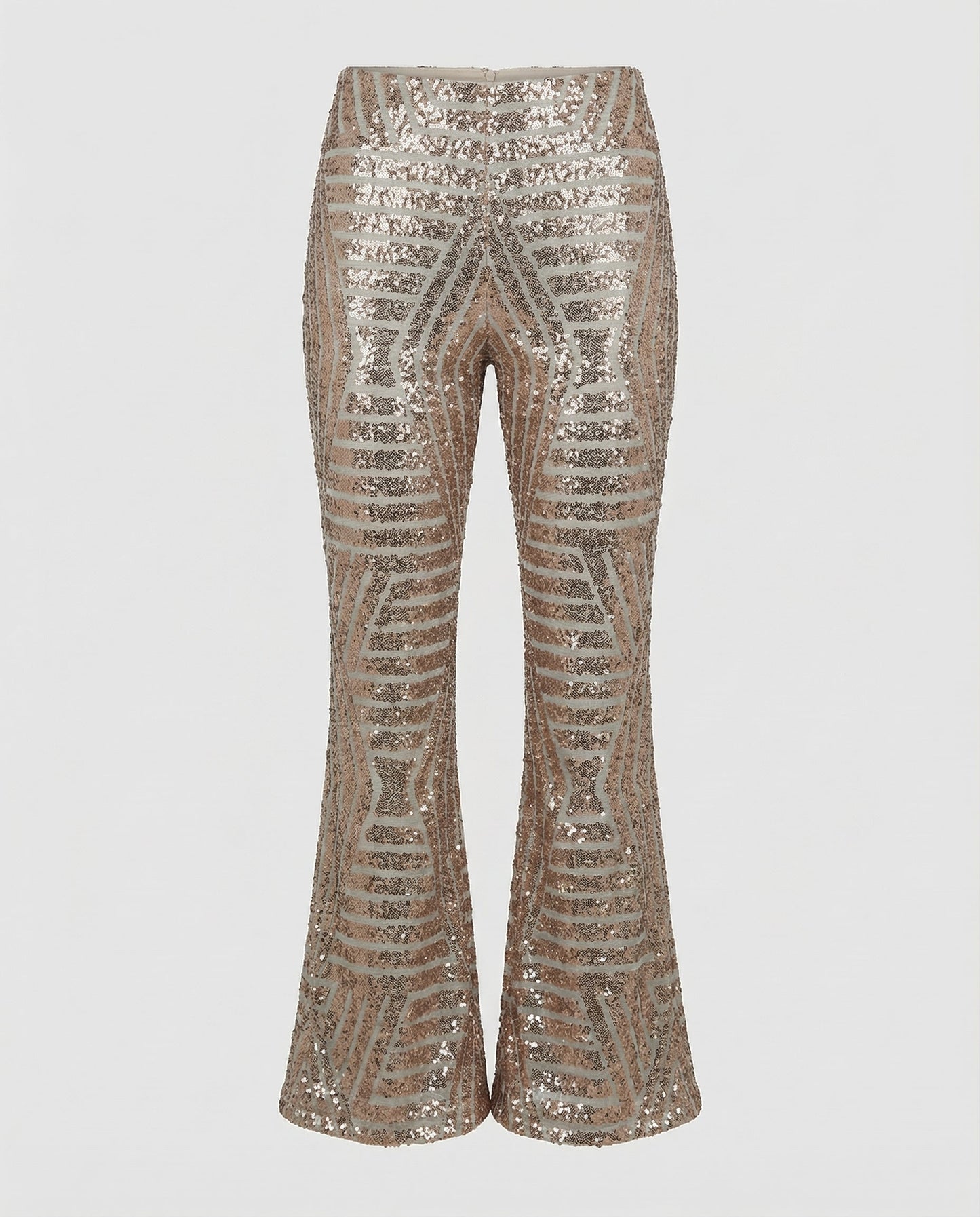 Avarylane | Flared Glitter Pants for Women | Elastic Waist and Party Design
