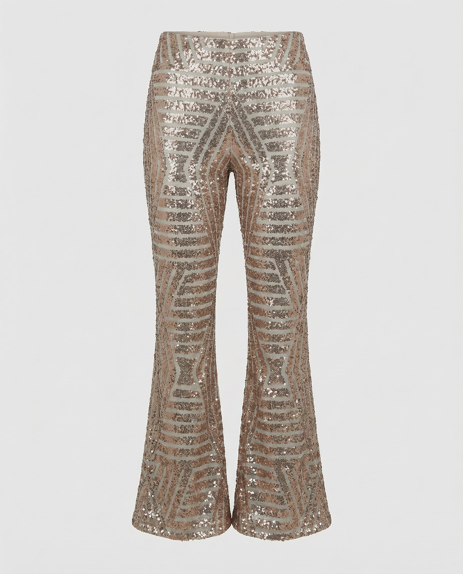 Avarylane | Flared Glitter Pants for Women | Elastic Waist and Party Design