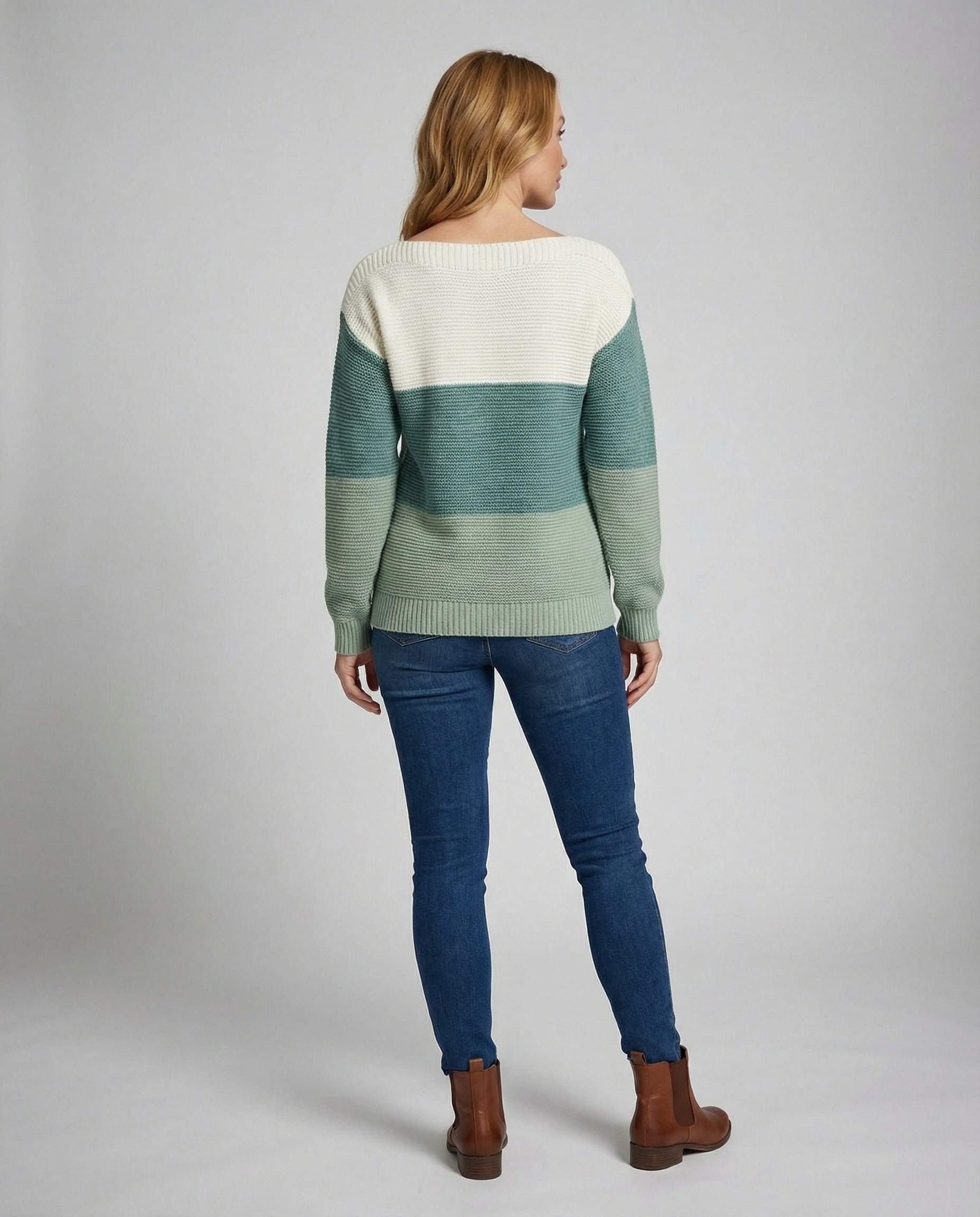 Avarylane | Patchwork Sweater for Women | Modern Three-Color Design and Comfortable Fit