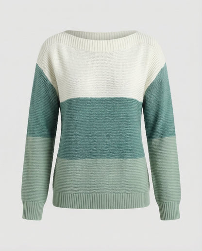 Avarylane | Patchwork Sweater for Women | Modern Three-Color Design and Comfortable Fit