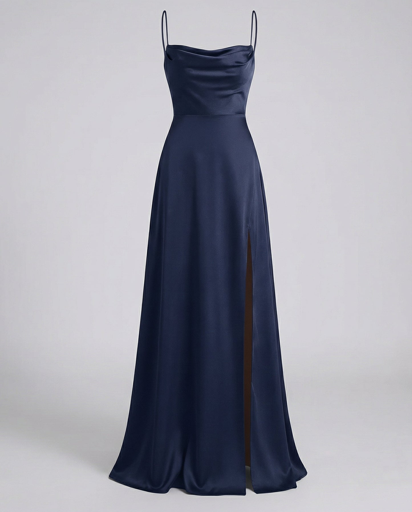 Avarylane | Maxi Dress with High Silk Content | Sleeveless with Braided Back Dark blue