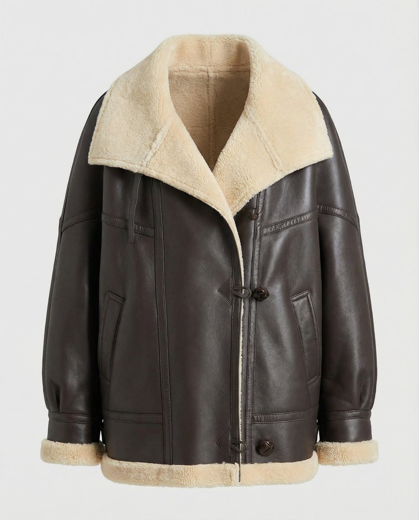 Avarylane | Faux Leather Jacket for Women | Warm Design with Lined Collar